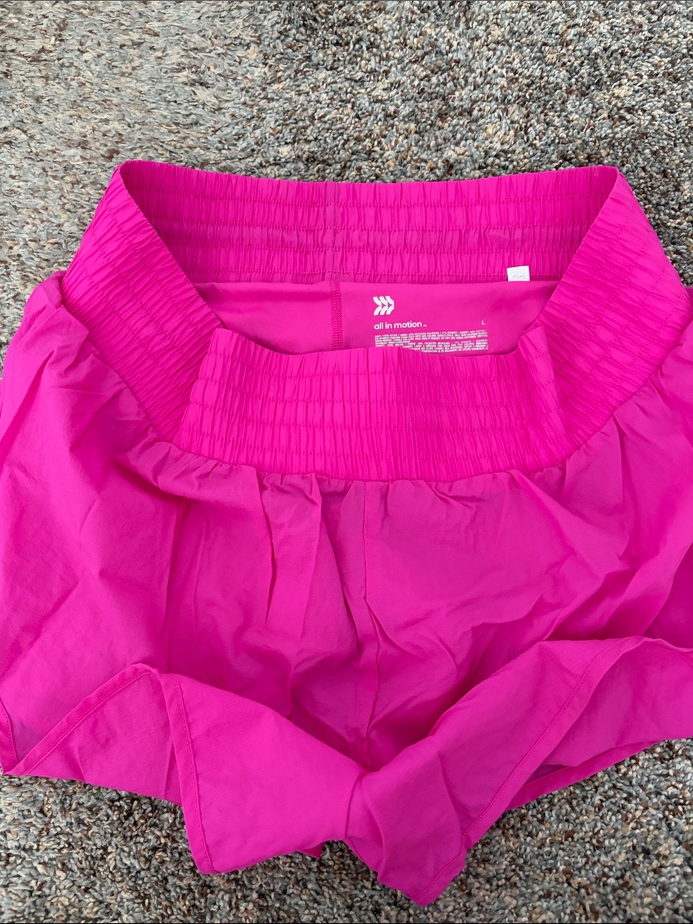 Like new- Bright Fuchsia Athletic Shorts- 2 in 1 shorts